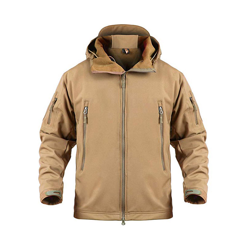 Outdoor Men's Hooded Waterproof Fleece Jacket Windproof Winter Coat ...